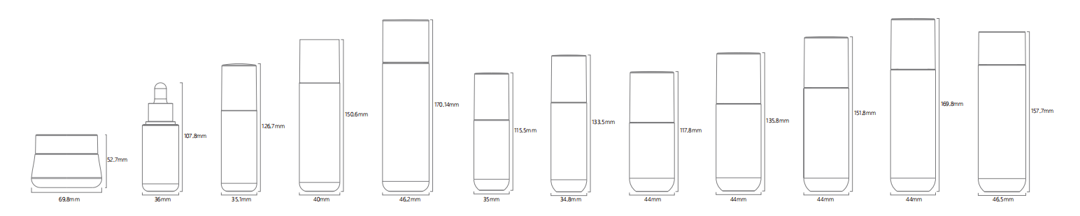 Rounded Cylinder Series available bottle formats