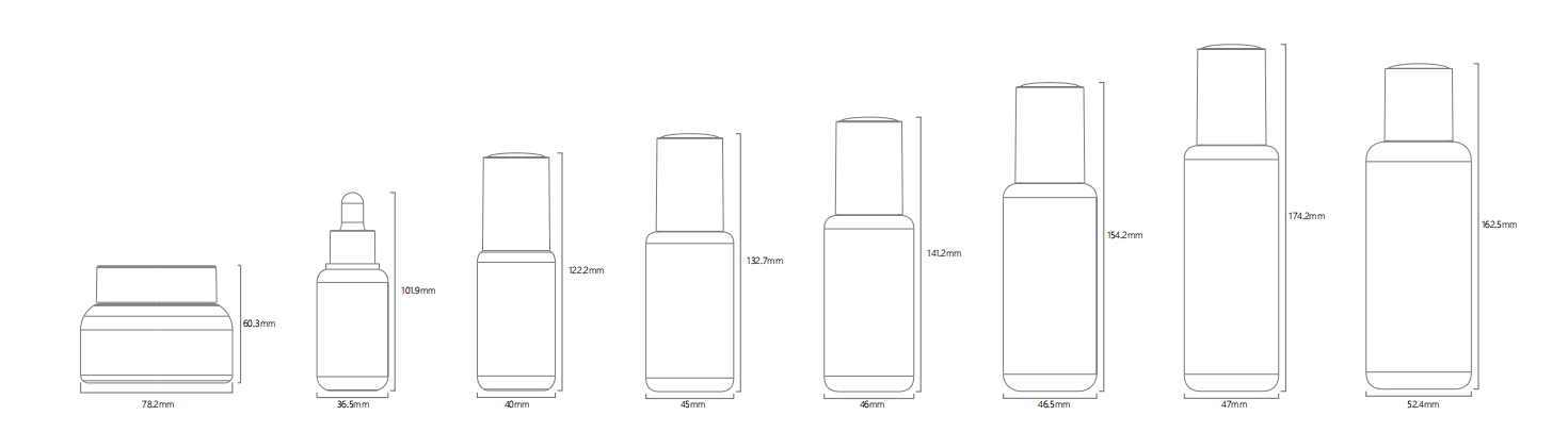 Rounded Profile Series I available bottle formats