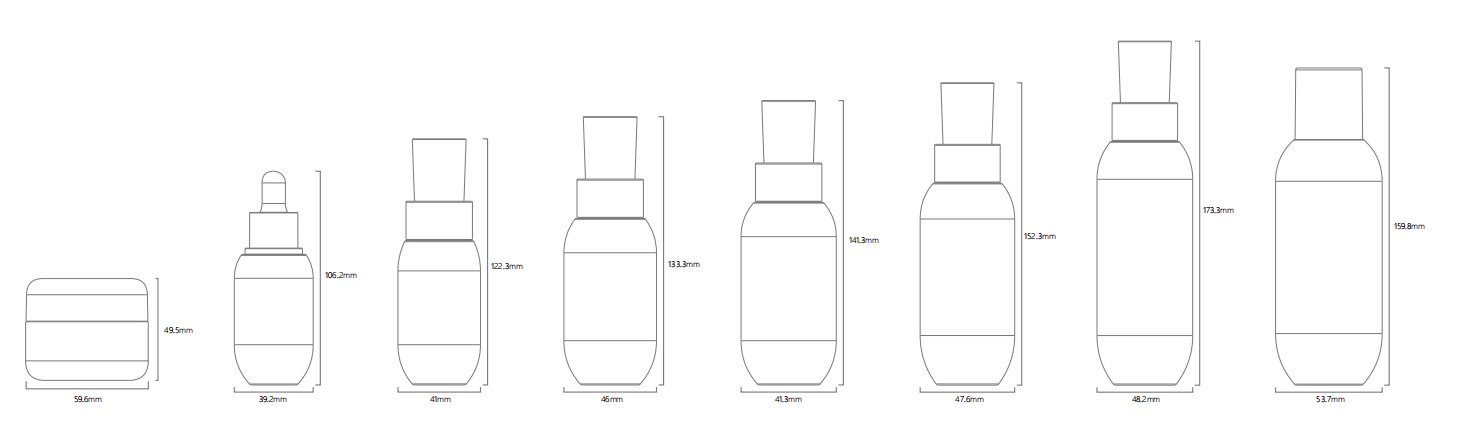 Rounded Profile Series III available bottle formats